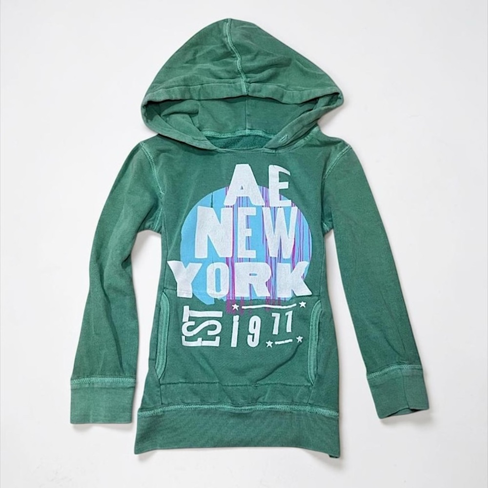 American Eagle Outfitters Green New York Hoodie XS Y2K